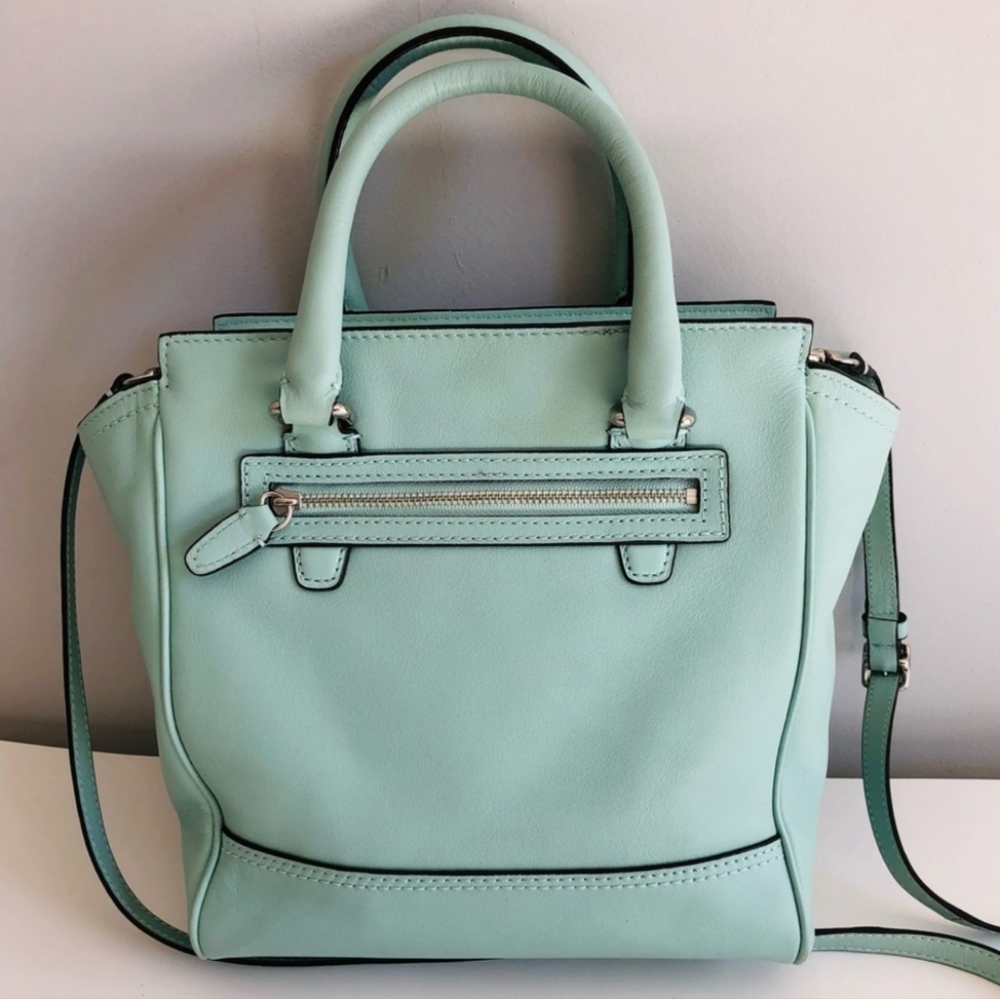 Coach Legacy Mini Tanner In Mint - Tassel Charm And Scarf - Picture 13 of 15